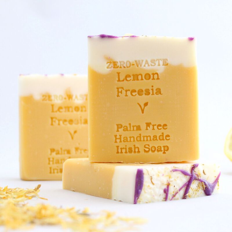 Palm Free Marbled Lemon Freesia Soap Bar – Handcrafted in Ireland